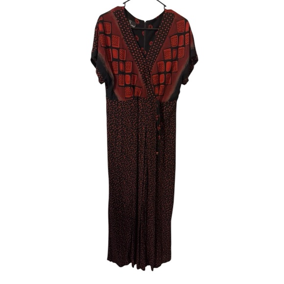 1990s Artsy Wide Leg Oversized One Piece Jumpsuit Women’s Sz 12 Carole Little - Picture 1 of 7